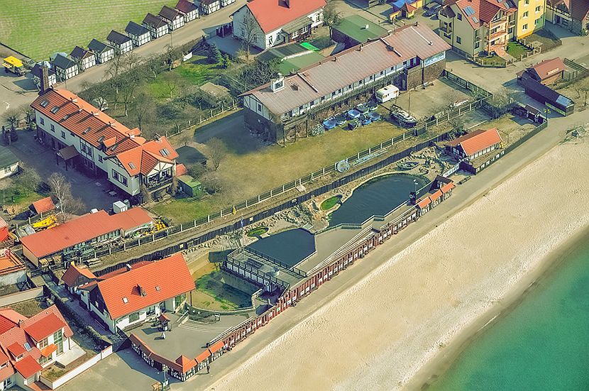 Zdjęcie Stacji Morskiej na Helu z lotu ptaka