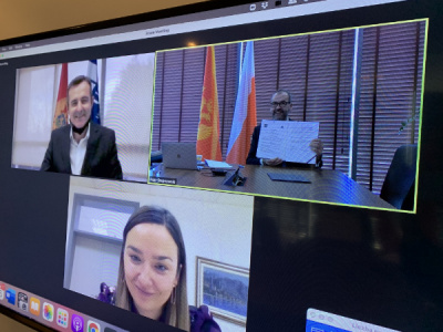 Zdjęcie ze spotkania online z Czarnogórą