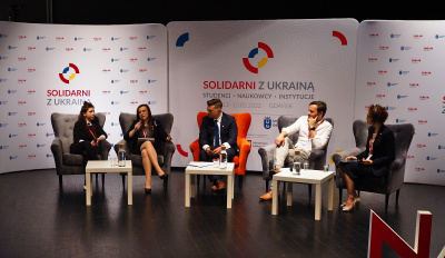 The third panel entitled 'Volunteering - we are with you'