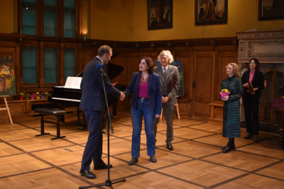 Wręczenie Stypendium Marszałka Województwa Pomorskiego dla twórców kultury na rok 2023 Magdalenie Izabelli Sasze w Nadbałtyckim Centrum Kultury w Gdańsku.