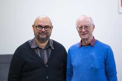 Od lewej: opiekun wizyty dr hab. Arkadiusz Modrzejewski, prof. UG i prof. Torbjorn Knutsen