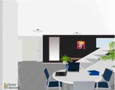 Projekt strefy co-workingowej przygotowany przez studentów