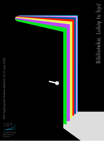 Plakat Biblioteka. Lubię tu być!