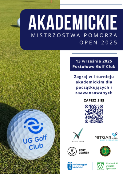 Plakat akademicki turniej golfa