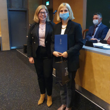 Receiving the Award at a Faculty Council Meeting