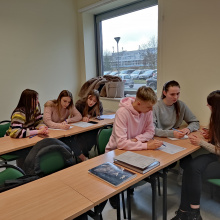 First-year psychology students working on the Child Development Scale