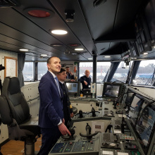 Wnętrze statku badawczego Oceanograf