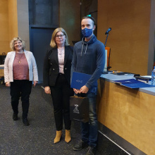 Receiving the Award at a Faculty Council Meeting