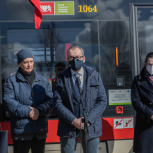 Uroczystość nadania tramwajowi imienia prof. Janusza Sokołowskiego