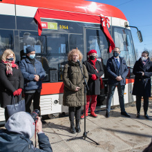 Uroczystość nadania tramwajowi imienia prof. Janusza Sokołowskiego