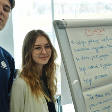 Jedna z atrakcji - zagadka. Obok studenci modelowania matematycznego