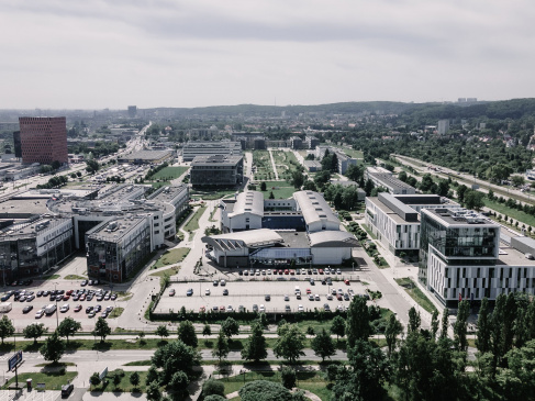 Na zdjęciu Uniwersytet Gdański z lotu ptaka.