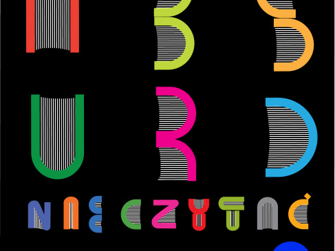 plakat reklamujący noc bibliotek na czarnym tle napis Absurd nie czytać