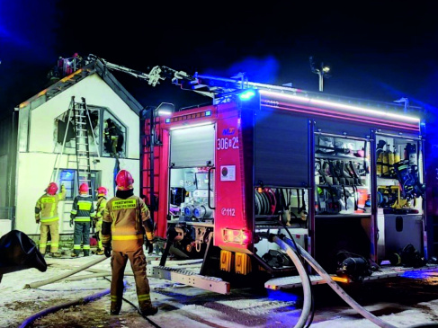 akcja gaśnicza przy domu Bartosza Korintha