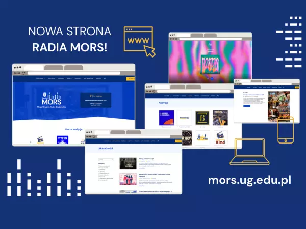 Grafika ze zrzutami ekranu: NOWA STRONA RADIA MORS