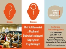Grafika promująca konferencję Odmień swoją głowę. Dni Solidarności z Osobami Doświadczającymi Kryzysów Psychicznych